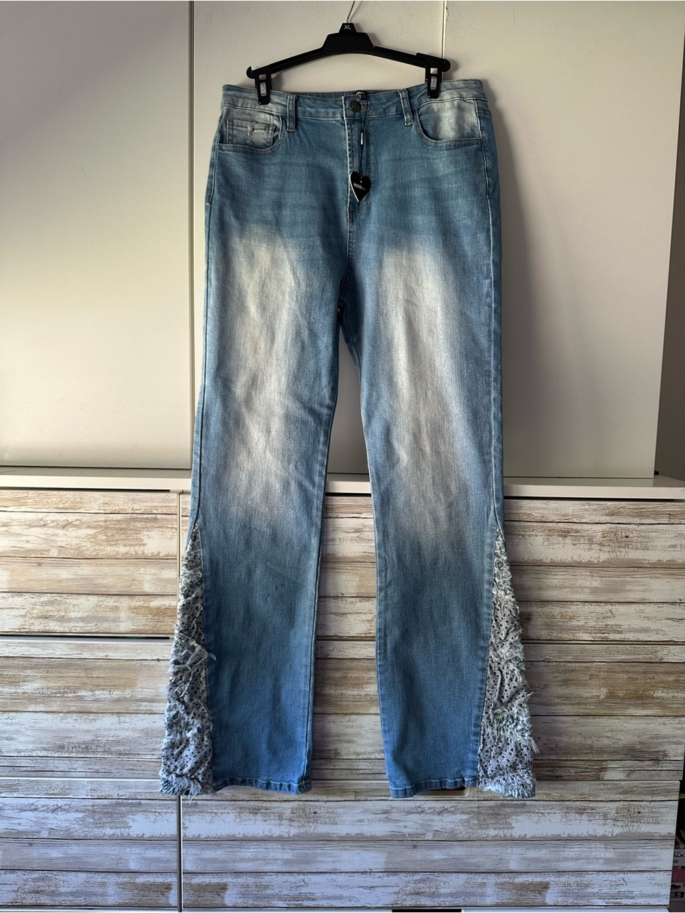🐆 NOVA Kids 16 NWT Y2K Flare Jeans Leopard Patchwork 30W 31I